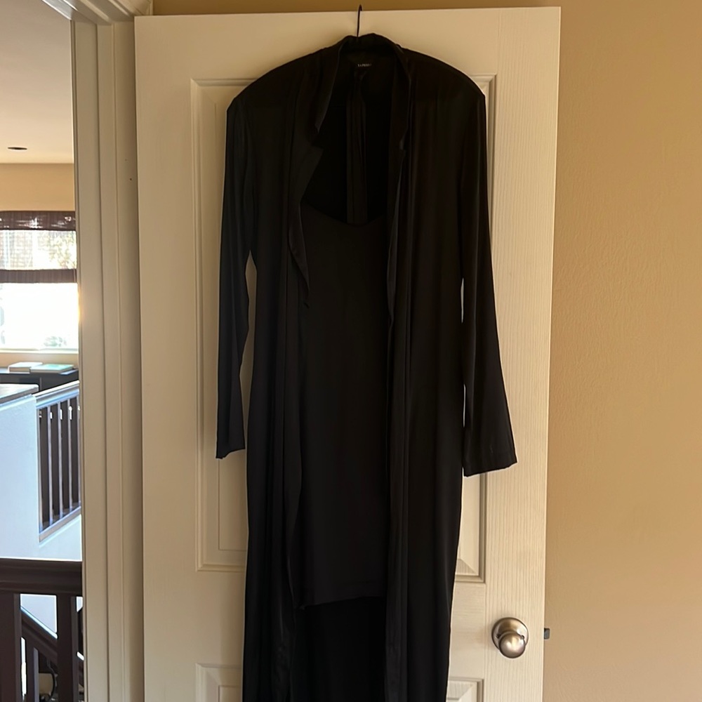 La Perla black slip dress and matching robe in size small